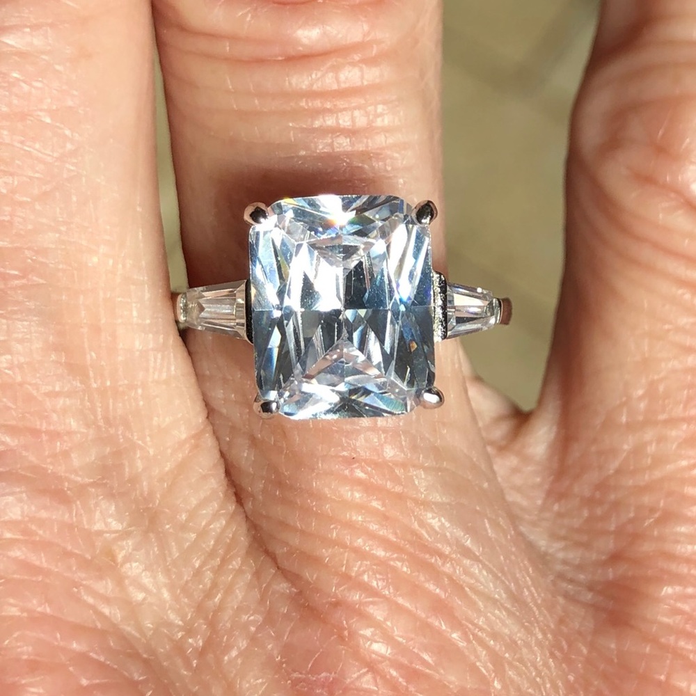 White CZ Sterling Silver Ring